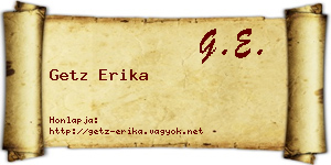 Getz Erika névjegykártya